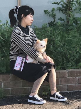 「axes femme（アクシーズファム）のアイテム（ヘアアクセサリー）」を使った、ゆみゃさん（レディース・154cm）の春コーディネート