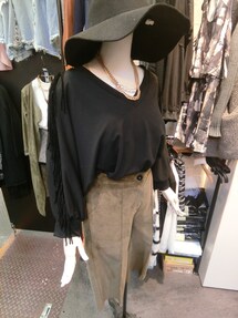 kingsquare | 流蘇寬袖衫 x 絨布寬褲(その他トップス)