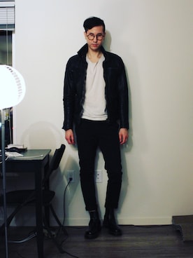 「ALLSAINTS（オールセインツ）のアイテム（その他アウター）」を使った、tinbearさん（メンズ・188cm）の冬コーディネート