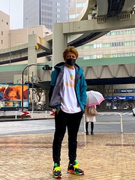 「PUMA」｜「アイテム（ナイロンジャケット）」を使った、miqyuroさん（メンズ・165cm）の冬コーディネート