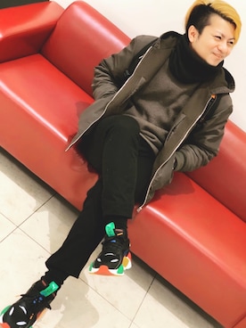 「GU（ジーユー）の（GU）スキニーフィットジーンズ（MEN ⁄ ジーンズ）」を使った、miqyuroさん（メンズ・165cm）の春コーディネート