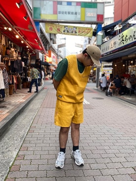 「MANASTASH（マナスタッシュ）のアイテム（ベスト）」を使った、Turkeyさん（メンズ・173cm）の夏コーディネート