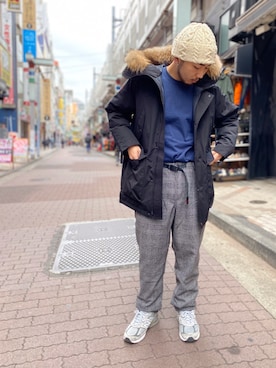 「BEAVER上野」｜「アイテム（ダウンジャケット/コート）」を使った、Turkeyさん（メンズ・173cm）の秋コーディネート