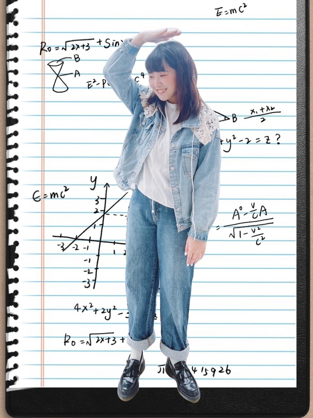 「ootd、休閒、復古、denim、ユニクロ、デニム、Dr.Martens、ドクターマーチン、ブラウス、シンプル」｜「MERLOTのアイテム（シャツ/ブラウス、ホワイト系）」を使った、Naoさん（レディース・160cm）の春コーディネートの1枚目の写真