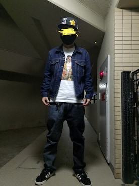 「KAPITAL」｜「アイテム（キャップ）」を使った、ナンさん（メンズ・168cm）の冬コーディネート