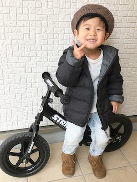 「2歳10ヶ月」｜「アイテム（ダウンジャケット/コート）」を使った、Dai-cHiさん（キッズ・90cm）の冬コーディネート