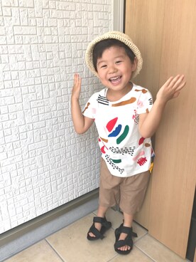 「ペイント」｜「アイテム（帽子）」を使った、Dai-cHiさん（キッズ・90cm）の夏コーディネート