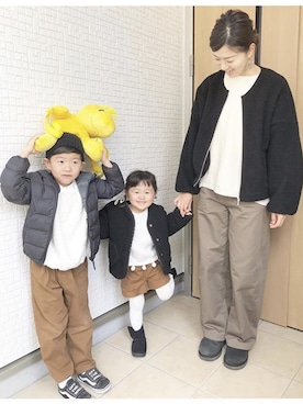 「5歳」｜「アイテム（ダウンジャケット/コート）」を使った、Dai-cHiさん（キッズ・110cm）の冬コーディネート
