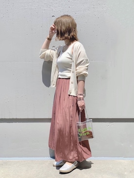 「アイテム（その他シューズ、グレー系）」を使った、S A O R I【GLOBALWORK】さん（レディース・156cm）の春コーディネート