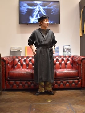 「worknotwork」｜「アイテム（シャツワンピース）」を使った、KUDOUさん（レディース・151cm）の秋コーディネート
