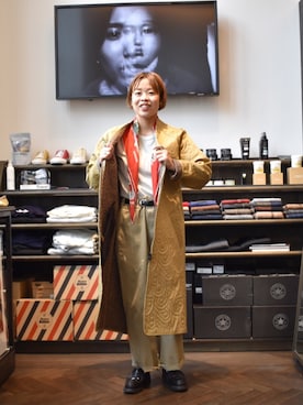 「worknotwork」｜「アイテム（その他アウター）」を使った、KUDOUさん（レディース・151cm）の冬コーディネート
