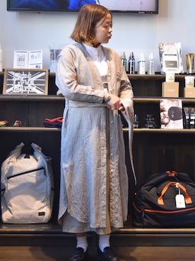 「worknotwork」｜「アイテム（シャツワンピース）」を使った、KUDOUさん（レディース・151cm）の春コーディネート