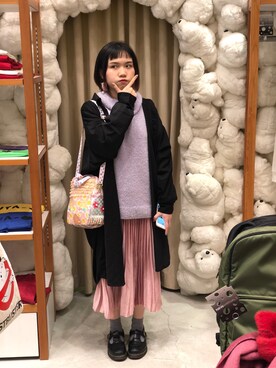 「TYAKASHAのアイテム（ジャケット/アウター）」を使った、岂岂七七さん（レディース・168cm）の冬コーディネート