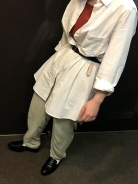 「アイテム（シャツワンピース）」を使った、なつきさん（レディース・155cm・20代）の夏コーディネート