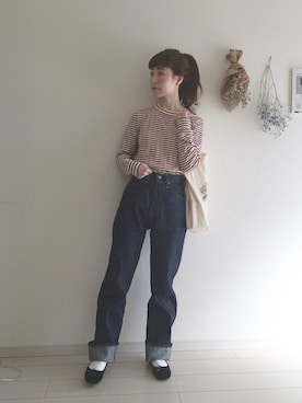 「701」｜「アイテム（スウェット）」を使った、har ( ハル )さん（レディース・153cm）の冬コーディネート