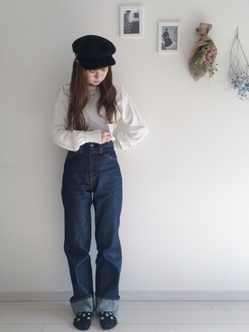 「701」｜「アイテム（Tシャツ/カットソー）」を使った、har ( ハル )さん（レディース・153cm）の冬コーディネート