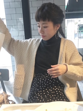 「フープイヤリング」｜「アイテム（その他）」を使った、har ( ハル )さん（レディース・153cm）の春コーディネート