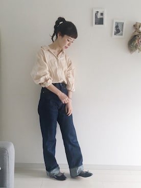 「701」｜「アイテム（バレエシューズ）」を使った、har ( ハル )さん（レディース・153cm）の春コーディネート