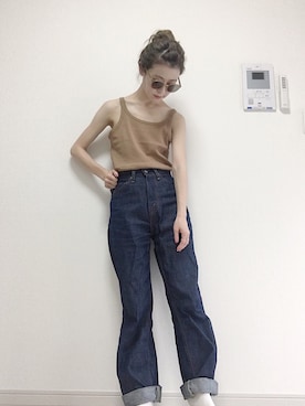「701」｜「アイテム（タンクトップ）」を使った、har ( ハル )さん（レディース・153cm）の夏コーディネート