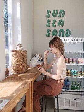 「BEAUTY&YOUTH UNITED ARROWS（ビューティーアンドユースユナイテッドアローズ）の＜MASTER&Co.＞グリッターベルト ◆（ベルト）」を使った、har ( ハル )さん（レディース・153cm）の夏コーディネート