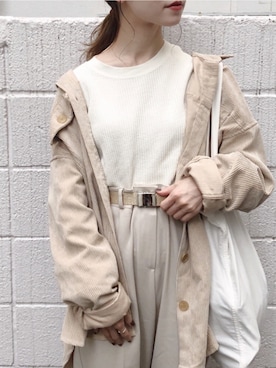 「BEAUTY&YOUTH UNITED ARROWS（ビューティーアンドユースユナイテッドアローズ）の＜MASTER&Co.＞グリッターベルト ◆（ベルト）」を使った、har ( ハル )さん（レディース・153cm）の秋コーディネート