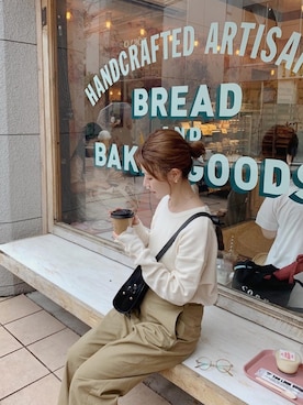 「THE SHINZONE（ザ　シンゾーン）のハイウエストチノパンツ（チノパンツ）」を使った、har ( ハル )さん（レディース・153cm）の秋コーディネート