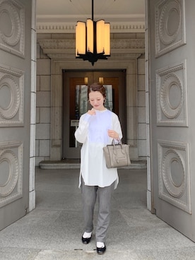 「ADAM ET ROPE'（アダムエロペ）のブザムシャツ（シャツ/ブラウス）」を使った、har ( ハル )さん（レディース・153cm）の秋コーディネート