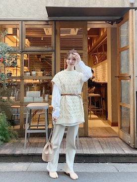 「ADAM ET ROPE'（アダムエロペ）のブザムシャツ（シャツ/ブラウス）」を使った、har ( ハル )さん（レディース・153cm）の秋コーディネート