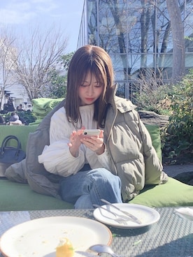 「fifth（フィフス）の中綿ショートダウンコート（ダウンジャケット/コート）」を使った、har ( ハル )さん（レディース・153cm）の冬コーディネート