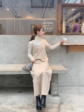 「ISOOK（アイスー）のアイテム（ワンピース/ドレス）」を使った、har ( ハル )さん（レディース・153cm）の冬コーディネート