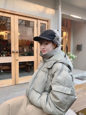 「fifth（フィフス）の中綿ショートダウンコート（ダウンジャケット/コート）」を使った、har ( ハル )さん（レディース・153cm）の冬コーディネート