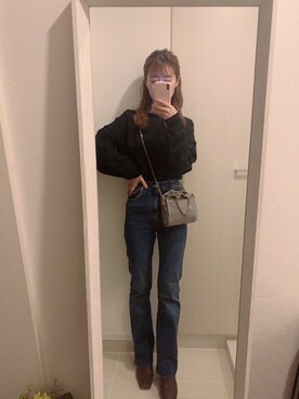 「TODAYFUL（トゥデイフル）のレザースクエアミュール（サンダル）」を使った、har ( ハル )さん（レディース・153cm）の春コーディネート