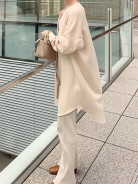 「BEAUTY&YOUTH UNITED ARROWS（ビューティーアンドユースユナイテッドアローズ）のBY コットンリブ ピグメントパンツ2о（その他パンツ）」を使った、har ( ハル )さん（レディース・153cm）の秋コーディネート