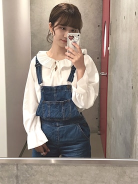 「アベイル」｜「アイテム（オールインワン・サロペット）」を使った、Y U M Iさん（レディース・158cm）の秋コーディネート