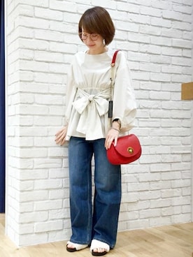 「Khaju（カージュ）のアイテム」を使った、大友さん（レディース・157cm）の冬コーディネート