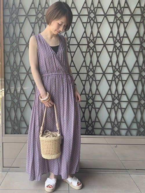 【新品】SHIPS 小紋プリントカシュクールワンピース◇ セール】小紋プリントカシュクールワンピース◇（ワンピース