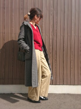 「LEPSIM（レプシィム）のアイテム（ダッフルコート）」を使った、めぐっぺさん（レディース・159cm）の冬コーディネート