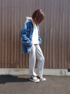 「RAGEBLUE（レイジブルー）のアイテム（カバーオール）」を使った、めぐっぺさん（レディース・159cm）の春コーディネート