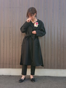 「テーラードコート」｜「アイテム（その他アウター）」を使った、めぐっぺさん（レディース・159cm）の春コーディネート
