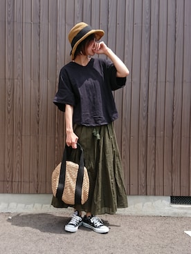 「Fizz（フィズ）のアイテム（バッグ）」を使った、めぐっぺさん（レディース・159cm）の春コーディネート