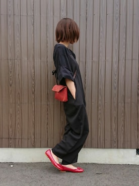 「copine（コピン）のアイテム（つなぎ/オールインワン）」を使った、めぐっぺさん（レディース・159cm）の春コーディネート