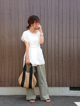 「Fizz（フィズ）のアイテム（バッグ）」を使った、めぐっぺさん（レディース・159cm）の夏コーディネート