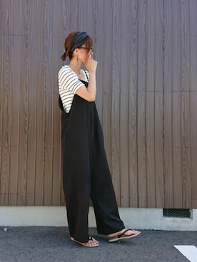 「アイテム（つなぎ/オールインワン、その他）」を使った、めぐっぺさん（レディース・159cm）の夏コーディネート