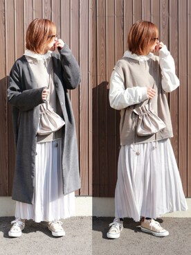 「rectangle（レクタングル）のアイテム（ダウンジャケット/コート）」を使った、めぐっぺさん（レディース・159cm）の冬コーディネート