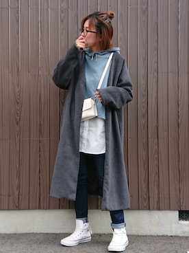 「rectangle（レクタングル）のアイテム（ダウンジャケット/コート）」を使った、めぐっぺさん（レディース・159cm）の冬コーディネート