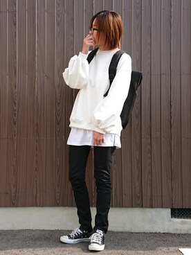 「Manhattan Portage（マンハッタンポーテージ）のJefferson Market Garden Backpack（バックパック/リュック）」を使った、めぐっぺさん（レディース・159cm）の冬コーディネート