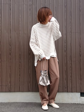 「SEVENDAYS=SUNDAY（セブンデイズサンデイ）のアイテム（スウェット）」を使った、めぐっぺさん（レディース・159cm）の冬コーディネート