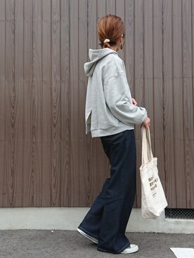 「reca（レカ）のアイテム（パーカー）」を使った、めぐっぺさん（レディース・159cm）の冬コーディネート