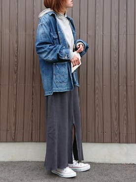 「RAGEBLUE（レイジブルー）のアイテム（カバーオール）」を使った、めぐっぺさん（レディース・159cm）の冬コーディネート