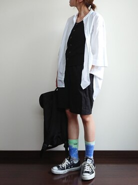 「Manhattan Portage（マンハッタンポーテージ）のJefferson Market Garden Backpack（バックパック/リュック）」を使った、めぐっぺさん（レディース・159cm）の夏コーディネート